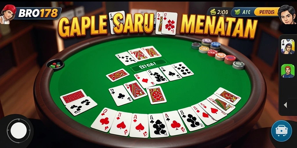Tampilan utama gameplay Gaple yang seru dan menarik di BRO178.