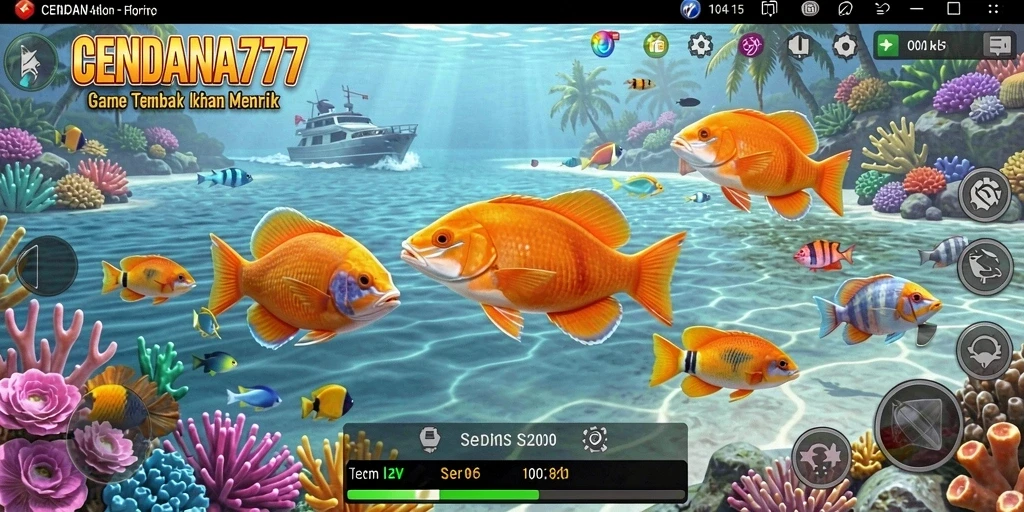 Tampilan menarik dari gameplay Tembak Ikan yang dinamis.