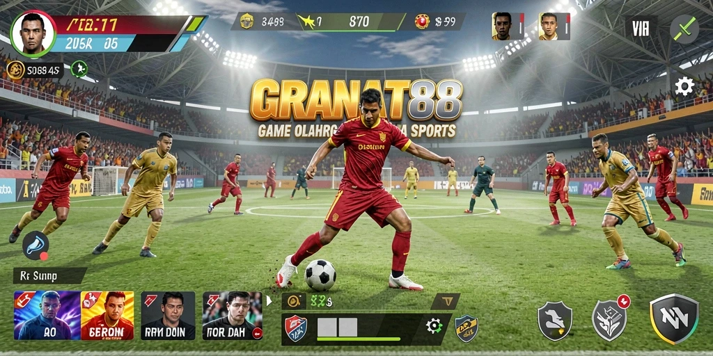 Tangkapan layar gameplay GRANAT88 yang menampilkan aksi seru olahraga.
