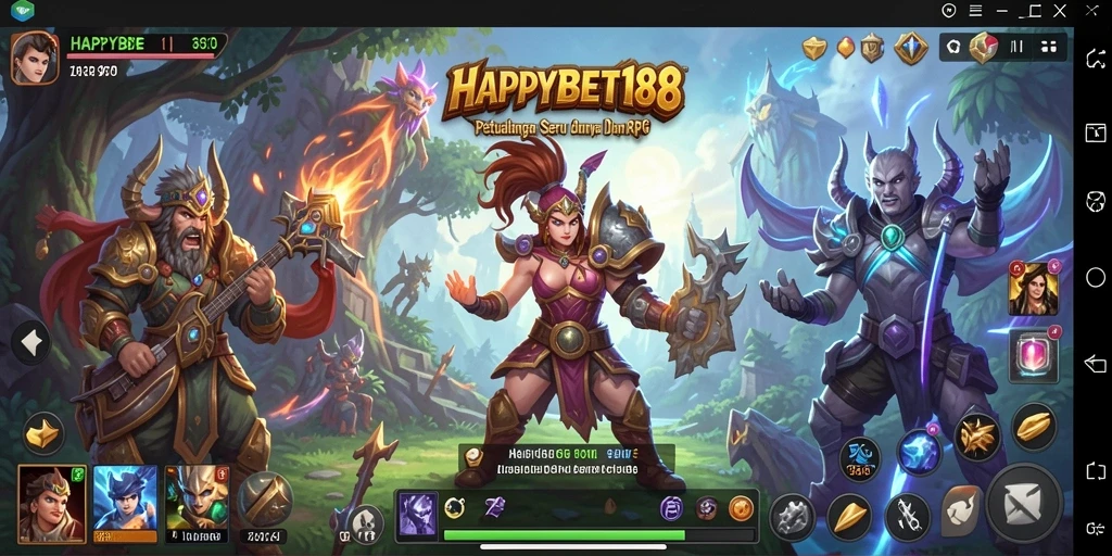 Tampilan gameplay RPG yang mendebarkan di HAPPYBET188.