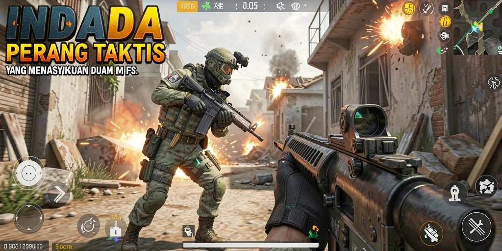 Tangkapan layar gameplay <strong>INDAAA</strong> menunjukkan aksi tempur yang mendebarkan.