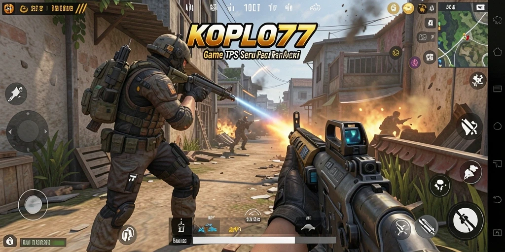 Screenshot menunjukkan aksi mendebarkan dalam gameplay KOPLO77.