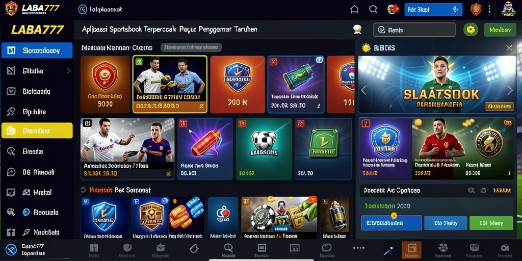 Screenshot LABA777 menampilkan interface taruhan olahraga yang menarik dan interaktif.
