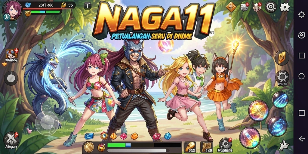 Screenshot utama NAGA11 menampilkan aksi mendebarkan dari gameplay Anime.