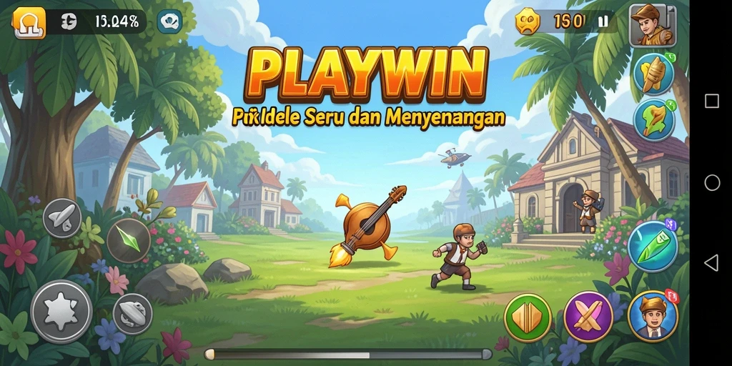 Screenshot utama PLAYWIN menampilkan gameplay Idle yang menarik dan menyenangkan.