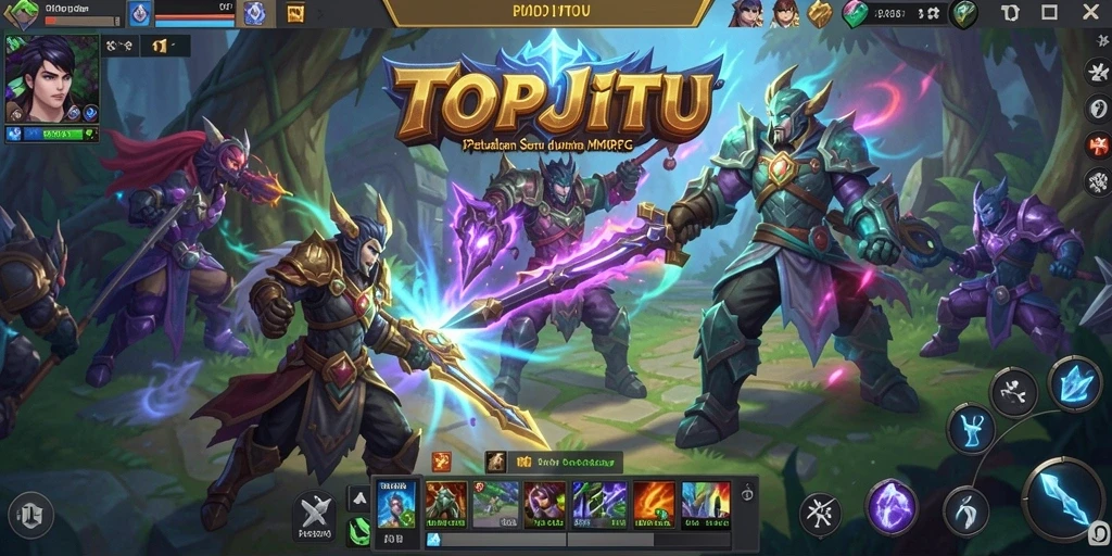 Tangkapan layar aksi seru dalam gameplay MMORPG TOPJITU.
