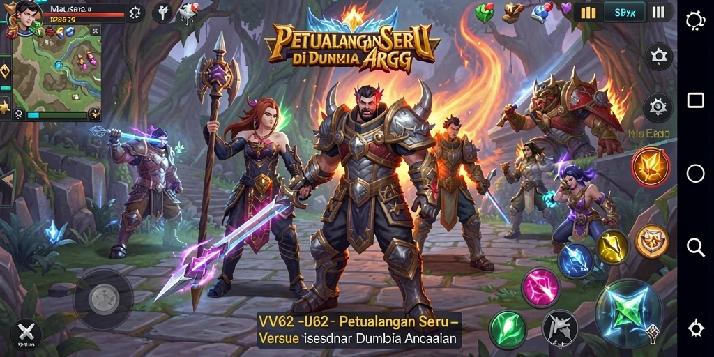 Tampilan dinamis game ARPG dengan pertarungan seru.