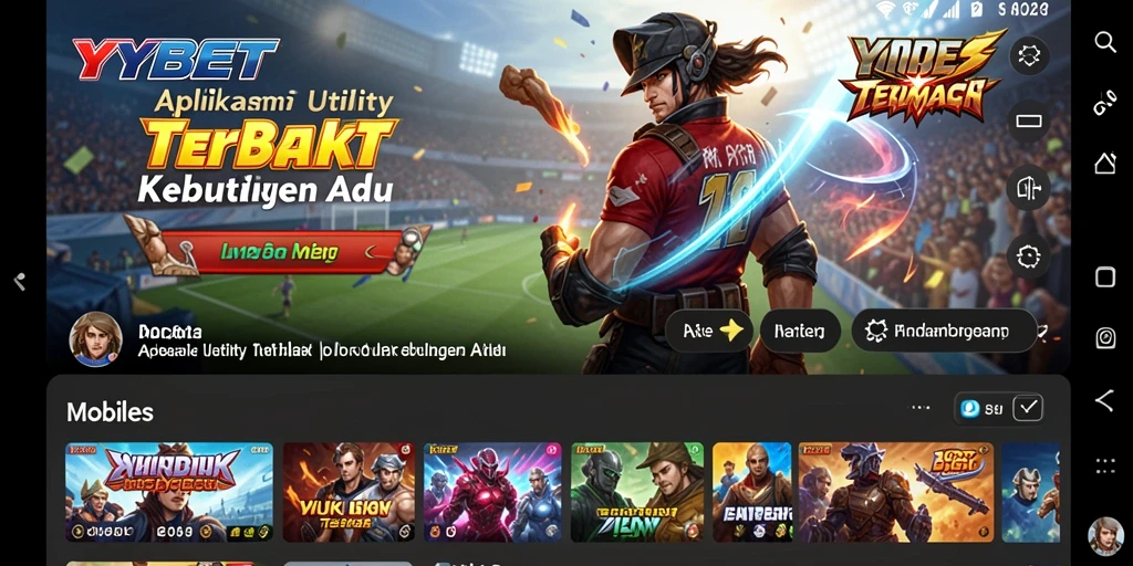 Tampilan utama YYBET dengan fitur-fitur Utility yang berguna.