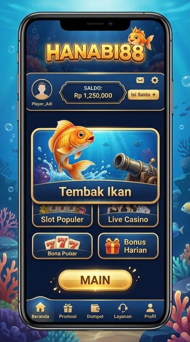 Tampilan antarmuka sederhana dari hanabi88 untuk memudahkan navigasi.